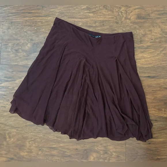 Ralph Lauren Sport Burgundy A Line Skirt y2k Mixed Media NWT Size XL - Picture 1 of 10